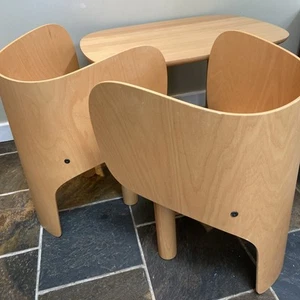 Elements Optimal Elephant Chairs & Table Bent Plywood - Picture 1 of 16