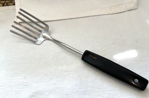 Batidor de pastelería Foley Fork vintage 6 dientes mango negro acero inoxidable - Imagen 1 de 6