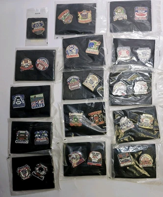 New York Giants Football 31 Sealed Pins & 30 Cards by Willabee & Ward - Image 1 of 4