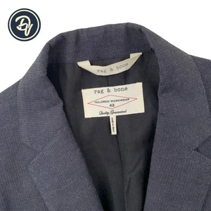 Mens 42 R Rag & Bone " Tailored Work Wear " Charcoal Grey Cotton Patch Pocket - Picture 1 of 12