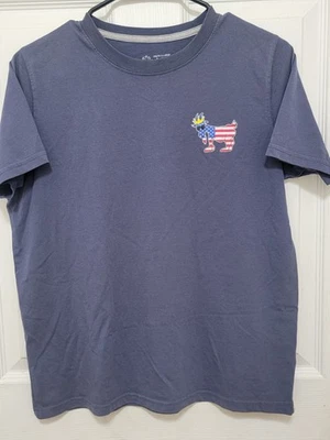 GOAT USA Boys Youth XL Navy T Shirt Short Sleeve Flag Goat Nice - Image 1 of 3