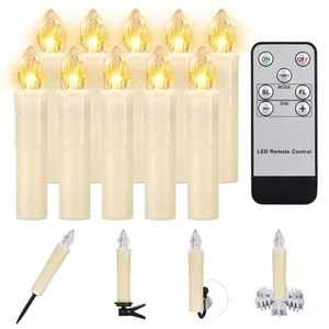 10 PCS LED Window Flameless Taper Candle, Battery Operated Christmas Tree Can... - Picture 1 of 8