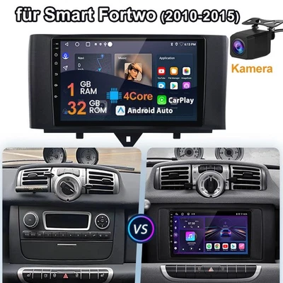 Für Smart Fortwo 451 2010-2015 Android 14 Autoradio Apple Carplay GPS Navi Cam - Bild 1 von 4