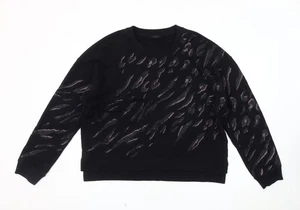 AllSaints Black Animal Print Sweatshirt XS - Picture 1 of 12