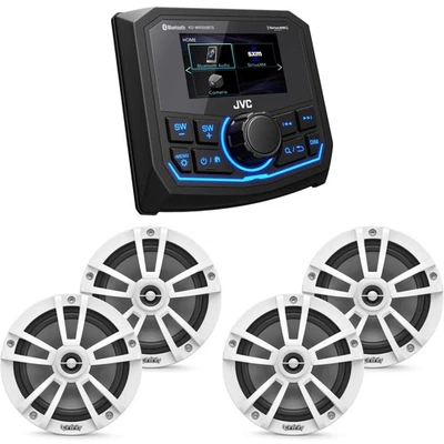 JVC Marine Radio + 2 Pairs Infinity 6.5" Speakers - White - Image 1 of 4