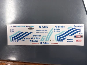 FRG24 decals adesive plastificate 1:24 NO AD ACQUA Alfa romeo 156 belgian POLICE - Foto 1 di 1