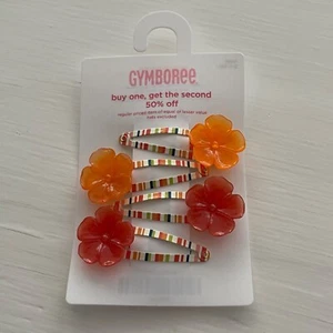 Gymboree Girls Hibiscus Flower Hair Clips New - Picture 1 of 4
