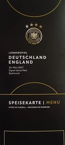 Menu Card 22/3/2017 Germany vs England @ Dortmund - Picture 1 of 1