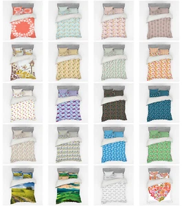 Ambesonne Spring Bedding Set Duvet Cover Sham Fitted Sheet in 3 Sizes - Picture 1 of 240