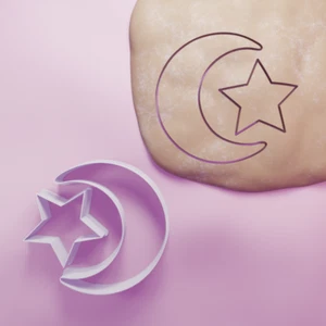 Moon and Star Cookie Cutter - Biscuit Cutter - Baking - 3 Sizes - Bild 1 von 4