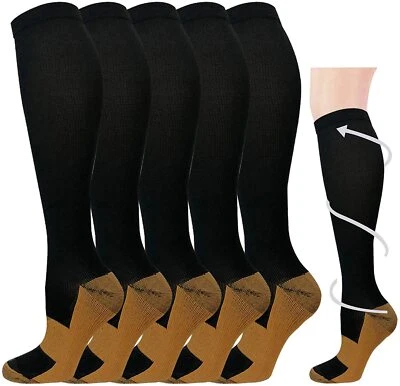 3 Pairs Compression Socks (8-15mmHg) Moisture Wicking Support Stocking S-XXL - Image 1 of 4