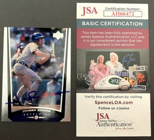 1998 Upper Deck #114 Hand Signed Johnny Damon KC Royals Baseball Card JSA CERT. - Picture 1 of 2