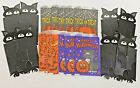 Vintage Lot 16 Halloween Paper Trick or Treat Candy Bags 4 Designs Bat Holder