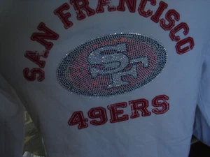 San Francisco Forty Niners NFL Teambekleidung Damen weiße Jacke Pailletten Logo mittel - Bild 1 von 7