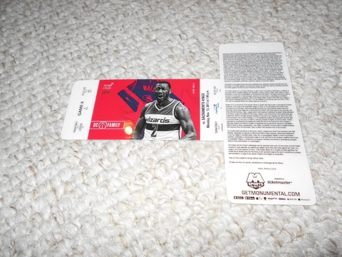 Washington Wizards Unused Ticket VIP 2017 John Wall Sacramento Kings Cover
