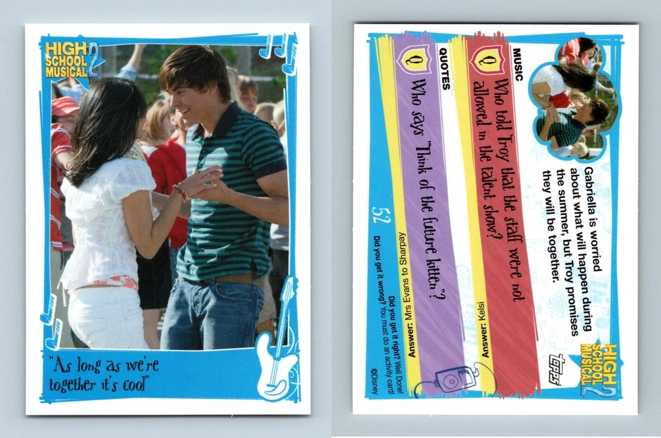 As Long As We're Together It's Cool #52 High School Musical 2 Topps TCG Card - Image 1 of 1