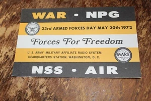 QSL KARTE - WAR 1972 ARMY FORCES DAY - Bild 1 von 2