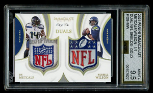 2021 Panini Immaculate Dual NFL Shields DK Metcalf Russell Wilson 1/1 AGS 9.5