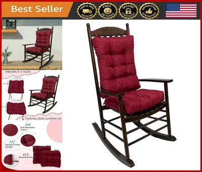 Juego de 2 cojines para mecedora, antideslizante, resistente al agua, almohadillas de respaldo alto, Burgu Foto 1 de 4