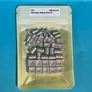 HO Scale White Metal Variety Pack Oil Drums Barrels Wood Crates Churns Model New