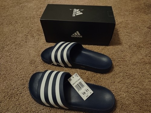 SANDALI DA UOMO ADIDAS ADILETTE AQUA SLIDES NUOVI IN SCATOLA TAGLIA 10 BLU SCURO F35542