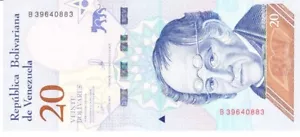 Venezuela twenty bolivares 2018 - Picture 1 of 2