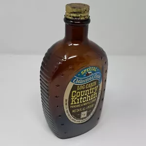 Log Cabin Syrup Mount Rushmore Collector’s Flask Bottle Amber Glass USA SEE BACK - Picture 1 of 8