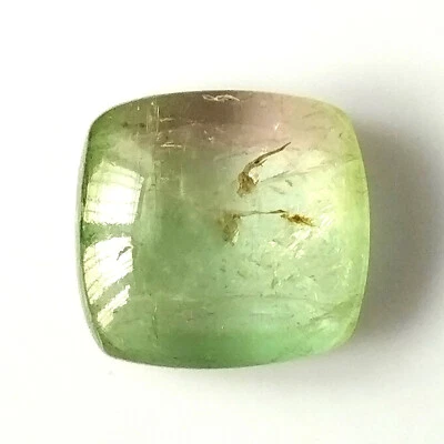 8.55 Carat Bi Color Tourmaline Canochon 12.2X11.6 mm Cushion Natural Gemstone - Image 1 of 4