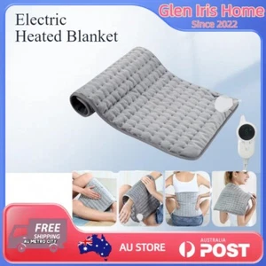 Electric Heated Blanket Warm Throw Rug Washable Snuggle Soft Pad Winter Travel - Picture 1 of 20
