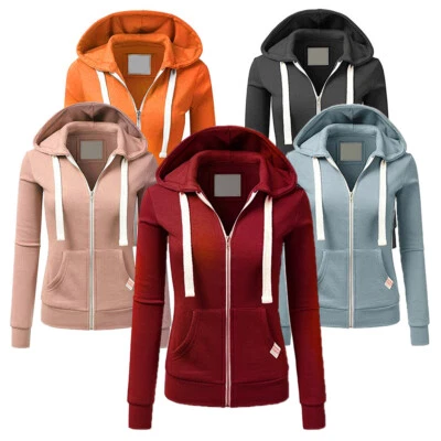 Damen Kapuzenpullover Sweatjacke Sweatshirt Hoodie Freizeit Basic Hoodie Tops  - Bild 1 von 4