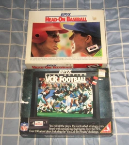 2 Rare Vintage Games EPYX HEAD-ON BASEBALL & EPYX PLAY ACTION VCR FOOTBALL 1988 - Picture 1 of 3