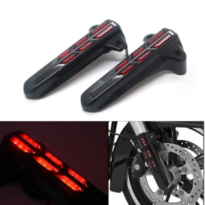 Luz LED negra para cubiertas de patas de horquilla inferior para Harley Touring FLHR FLHX FLHT 14-17 - Imagen 1 de 10