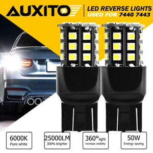 AUXITO 2X Rear Turn Signal Light White 7443 LED Bulb For Honda Accord Civic USA - Picture 1 of 10