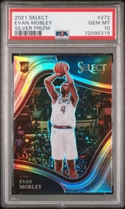 2021-22 PANINI SELECT evan mobley rc silver courtside prizm SSP PSA 10 - Foto 1 di 2