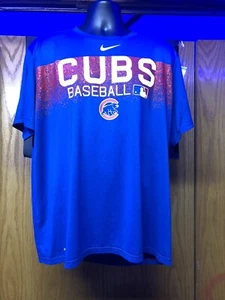 Nike Chicago Cubs Dri Fit Shirt XXL The Nike Tee MLB Baseball - Picture 1 of 7