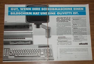 Seltene Werbung OLIVETTI ETV 260 Word Processor Schreibsystem Textcomputer 1987 - Picture 1 of 1