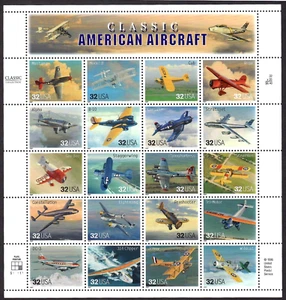 US 1997 Sc# 3142 MNH Mini Sheet of 20 Classic American Aircraft - Picture 1 of 2
