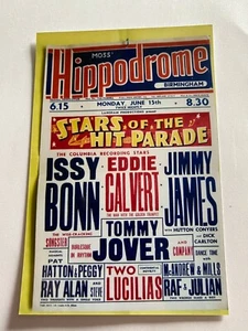 Stars Of The Hit Parade Theatre Flyer Postcard Moss Hippodrome Birmingham Music - Picture 1 of 3