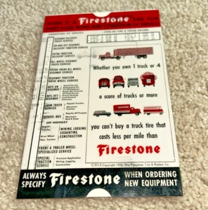 1959 FIRESTONE TIRE Sliding TIRE SPECIFICATION Tool for TRUCKS - Picture 1 of 7