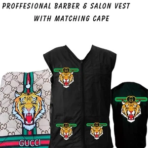 Chaleco de peluquero profesional, chaqueta de peluquero, chaleco de estilista de peluquero, chaleco negro m a 3xl - Imagen 1 de 7
