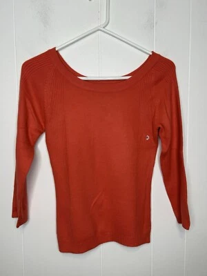 Takeout Pullover Sweater Women's Size Small Orange Long Sleeves Ribbed NWT - Image 1 of 4