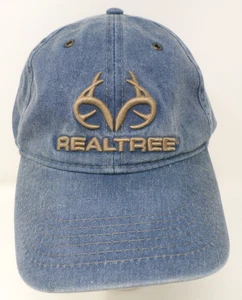 Cappello Realtree blu denim logo ricamato cinturino regolabile con fibbia - Foto 1 di 7