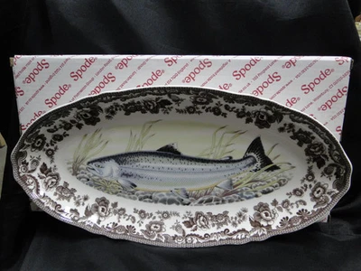Spode Woodland King Salmon Fish: NEW Oval Platter, 18 1/2", Box - Image 1 of 4