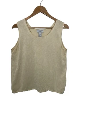 LORD & TAYLOR женщин без рукавов 100% шелк верхний кремовый слоновой кости размер 1 X - Изображение 1 из 4