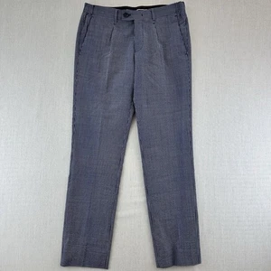 Calibre Pants Mens Size W30 L30 Blue Check Buisness Trousers Wool Italian Fabric - Bild 1 von 11