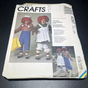 80er Jahre Mccalls Muster 4097 Kinder 2-4 Raggedy Ann Andy Kostüm ungeschnitten Halloween - Bild 1 von 12