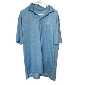 Camisa Polo Peter Millar Verano Confort Para Hombre L Estampado Azul Claro Golf Campeón del Mundo - Imagen 1 de 8