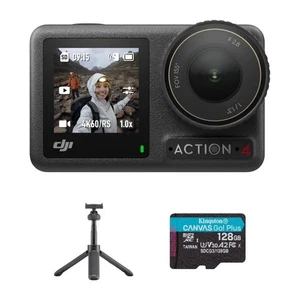 Lot caméra DJI-Osmo Action 4, 4K avec mini tige d'extension et carte microSD 128 Go - Photo 1/1