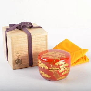 Natsume Tea caddy "Souho Saito Makie pine" with box #002 - Picture 1 of 12