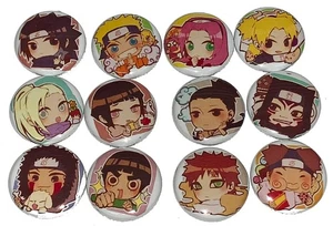 Naruto Button Set - 12 Piece - 1 inch Size - Japanese Anime - Picture 1 of 2